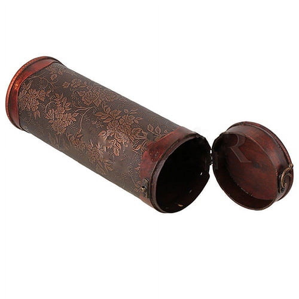Opolski Cylinder Vintage Retro Wooden Vintage Wine Bottle Storage Gift Box Case Holder